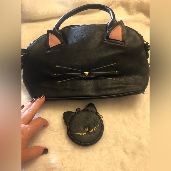Kitty cat purse with cat change purse🐈‍⬛🐱🐱 - Picture 1 of 4